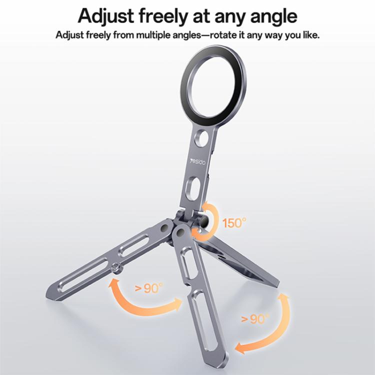Trípode portátil plegable de aleación de aluminio Yesido C231 con soporte magnético para teléfono y selfie.