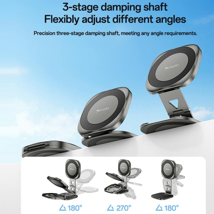 Soporte magnético para teléfono Yesido C301 plegable de escritorio con bisagra de amortiguación de 3 etapas, C301