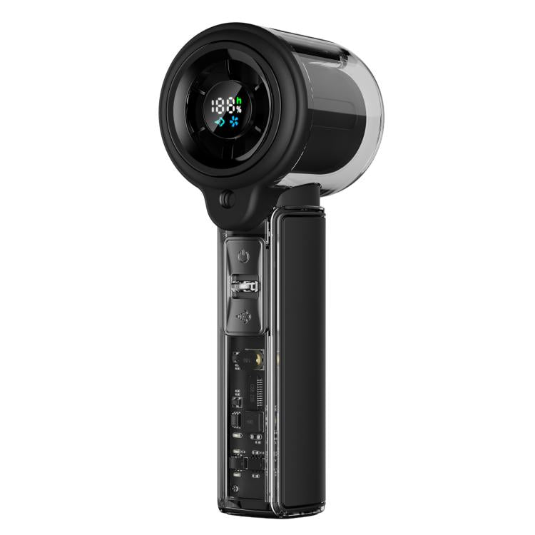 Ventilador de mano F5 de alta velocidad con pulverizador y pantalla LED.