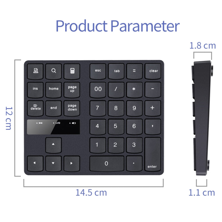 533 35 teclas 2.4G Teclado digital de carga inalámbrica de diseño ultrafino