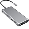 12 en 1 HDMI x2 + USB3.0 + USB2.0 + Carga PD + VGA + RJ45 + Conector de 3,5 mm + TF/SD x2 Tipo-C / Estación de acoplamiento HUB USB-C