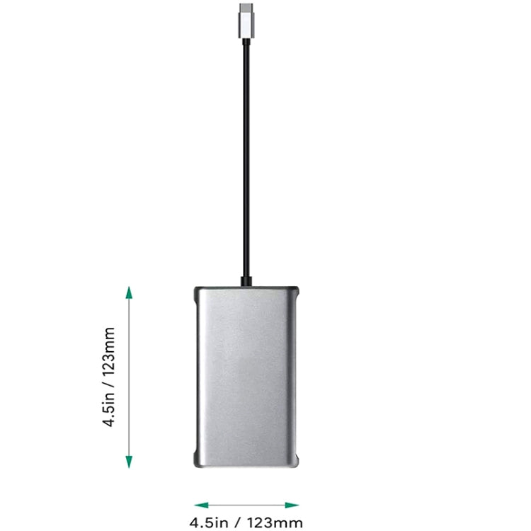 12 en 1 HDMI x2 + USB3.0 + USB2.0 + Carga PD + VGA + RJ45 + Conector de 3,5 mm + TF/SD x2 Tipo-C / Estación de acoplamiento HUB USB-C
