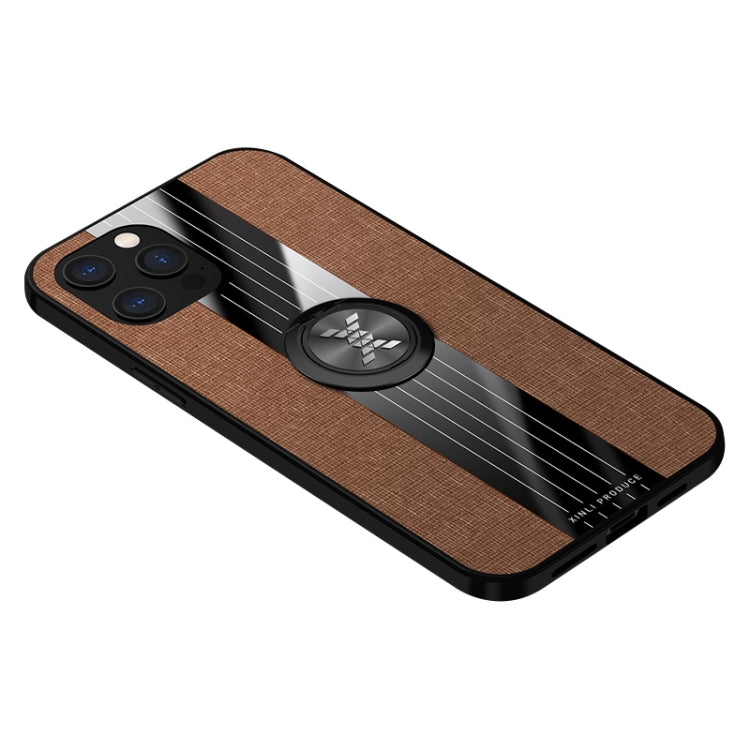 Funda protectora de TPU a prueba de golpes con textura de tela de costura XINLI con soporte para anillo, For iPhone 12, For iPhone 12 Pro, For iPhone 12 Pro Max, For iPhone 12 Mini