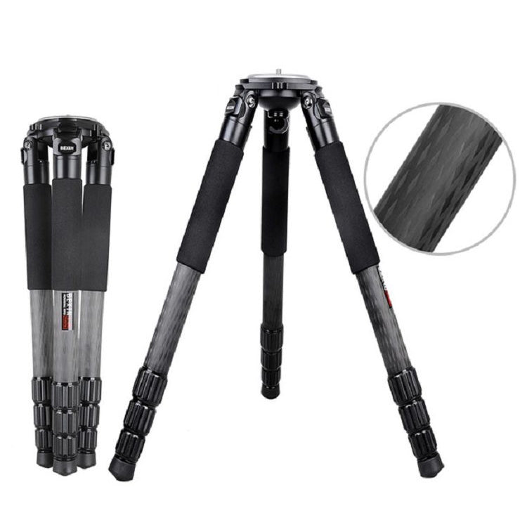 BEXIN ST424C Trípode grande fotográfico de fibra de carbono para videocámara resistente, tubo máximo: 40 mm, ST424C