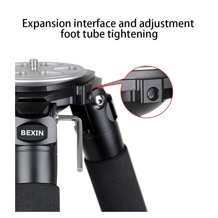 BEXIN ST424C Trípode grande fotográfico de fibra de carbono para videocámara resistente, tubo máximo: 40 mm, ST424C
