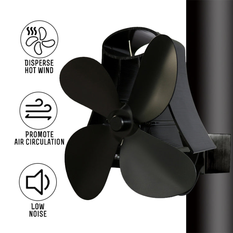 YL-105 Ventilador de estufa para chimenea accionado por calor de aluminio de 4 aspas, YL-105 (Black), YL-105 (Bronze), YL-105 (Grey), YL-105 (Gold), YL-105 (Rose Red), YL-105 (Silver), YL-105(White)