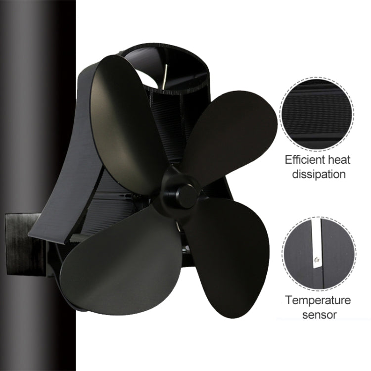 YL-105 Ventilador de estufa para chimenea accionado por calor de aluminio de 4 aspas, YL-105 (Black), YL-105 (Bronze), YL-105 (Grey), YL-105 (Gold), YL-105 (Rose Red), YL-105 (Silver), YL-105(White)