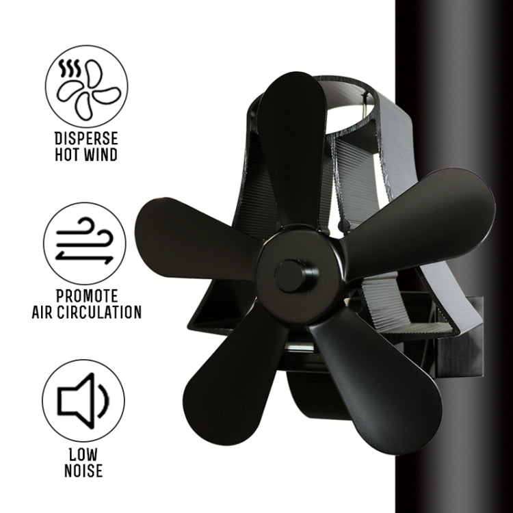 YL-106 Ventilador de estufa de chimenea accionado por calor de aluminio de alta temperatura de 5 aspas, YL-106 (Black), YL-106 (Bronze), YL-106 (Grey), YL-106 (Gold), YL-106 (Rose Red), YL-106 (Silver), YL-106 (White)
