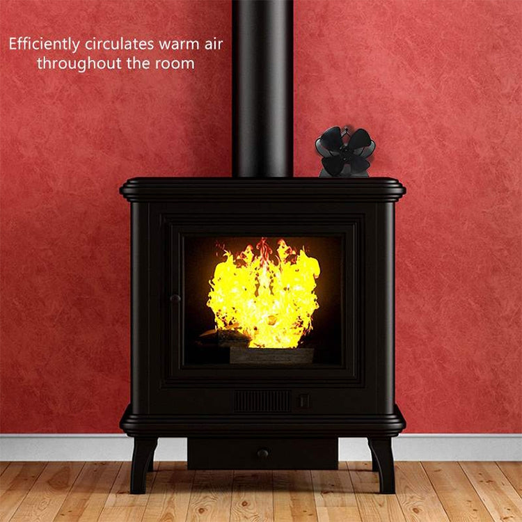 YL201 Ventilador de estufa de chimenea accionado por calor de metal de alta temperatura de 4 aspas, YL201 (Black), YL201 (Bronze), YL201 (Grey), YL201 (Gold), YL201 (Rose Red), YL201 (Silver)