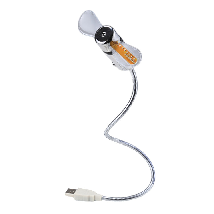 Mini ventilador de luz LED flexible con pantalla de tiempo y reloj USB duradero, CC 5 V