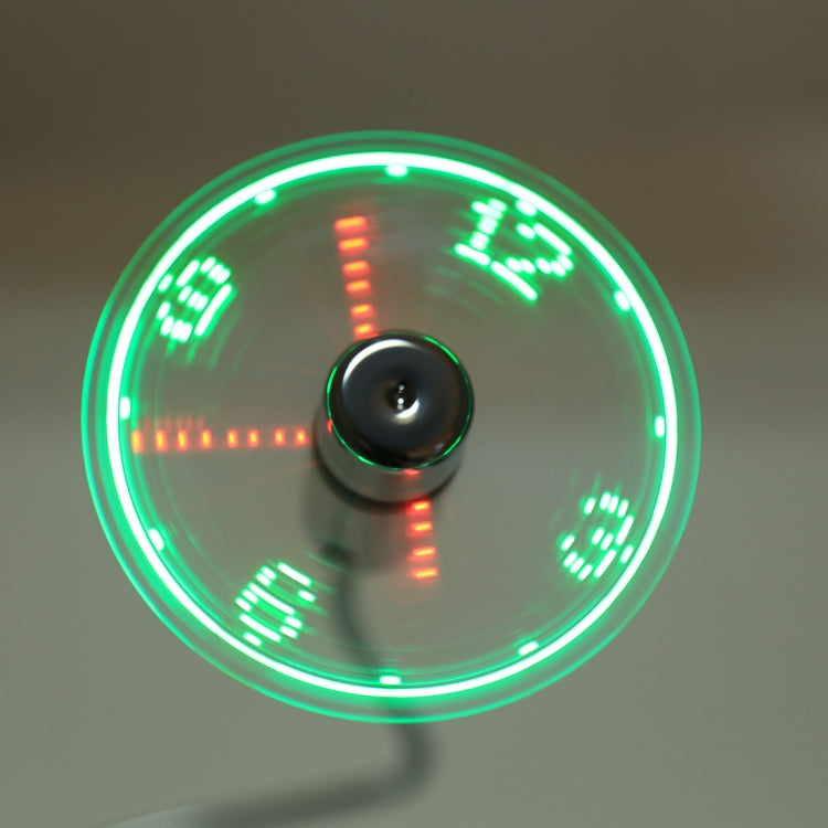 Mini ventilador de luz LED flexible con pantalla de tiempo y reloj USB duradero, CC 5 V
