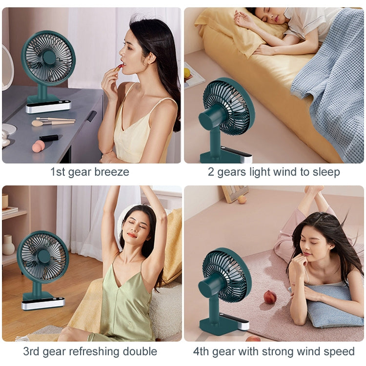 Ventilador eléctrico de escritorio con vibración automática F702 con pantalla LED