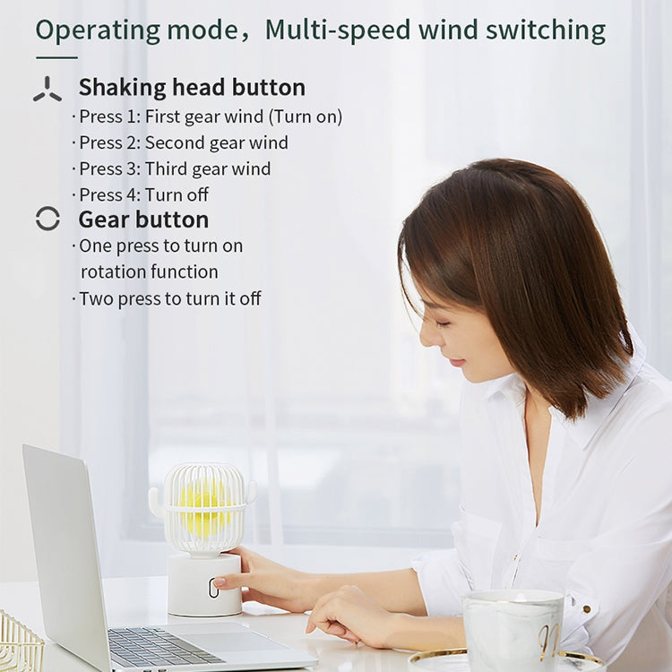F6 Cactus Mini ventilador portátil USB cabezal móvil ventilador eléctrico de escritorio de mano