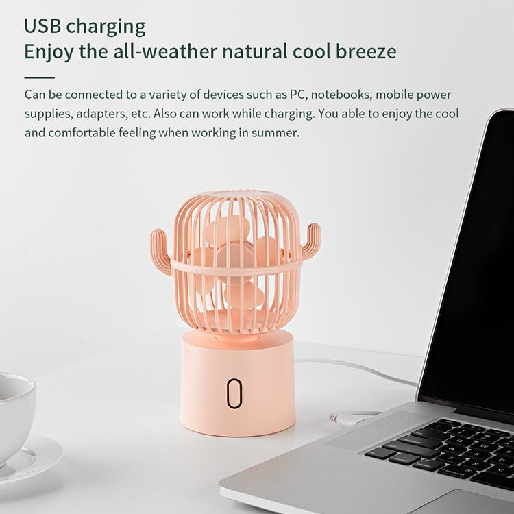 F6 Cactus Mini ventilador portátil USB cabezal móvil ventilador eléctrico de escritorio de mano