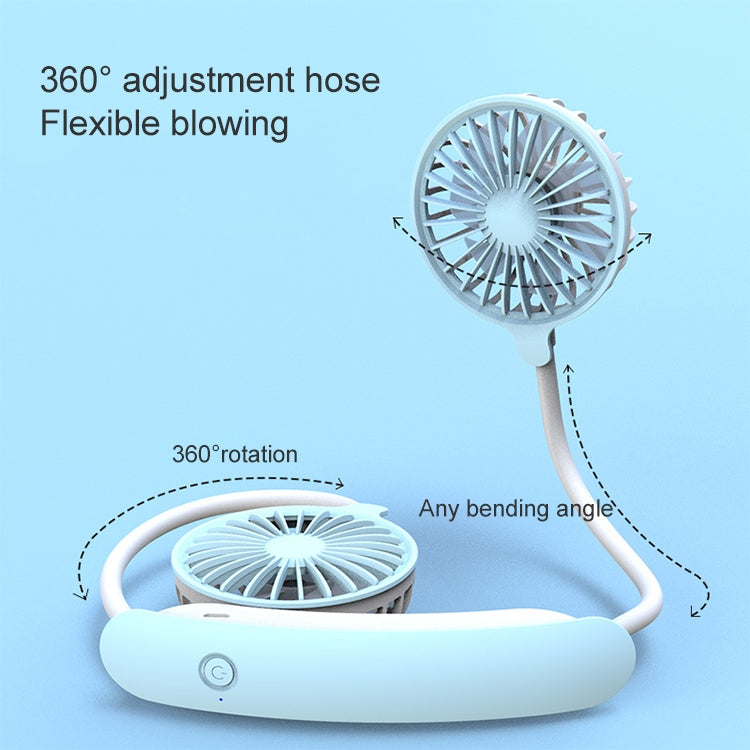 F6 Mini ventilador de cuello colgante para exteriores, ventilador pequeño perezoso con carga USB