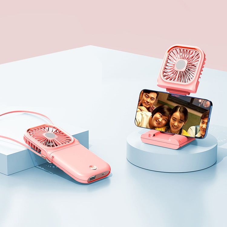Ventilador de mano con galvanoplastia F30, ventilador de cuello colgante USB silencioso plegable de escritorio portátil, versión mejorada, F30 (Pink), F30 (Green), F30 (Blue), F30 (White)