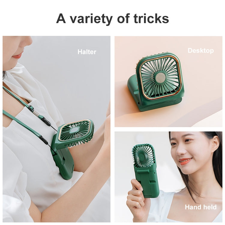 Ventilador de mano con galvanoplastia F30, ventilador de cuello colgante USB silencioso plegable de escritorio portátil, versión mejorada, F30 (Pink), F30 (Green), F30 (Blue), F30 (White)