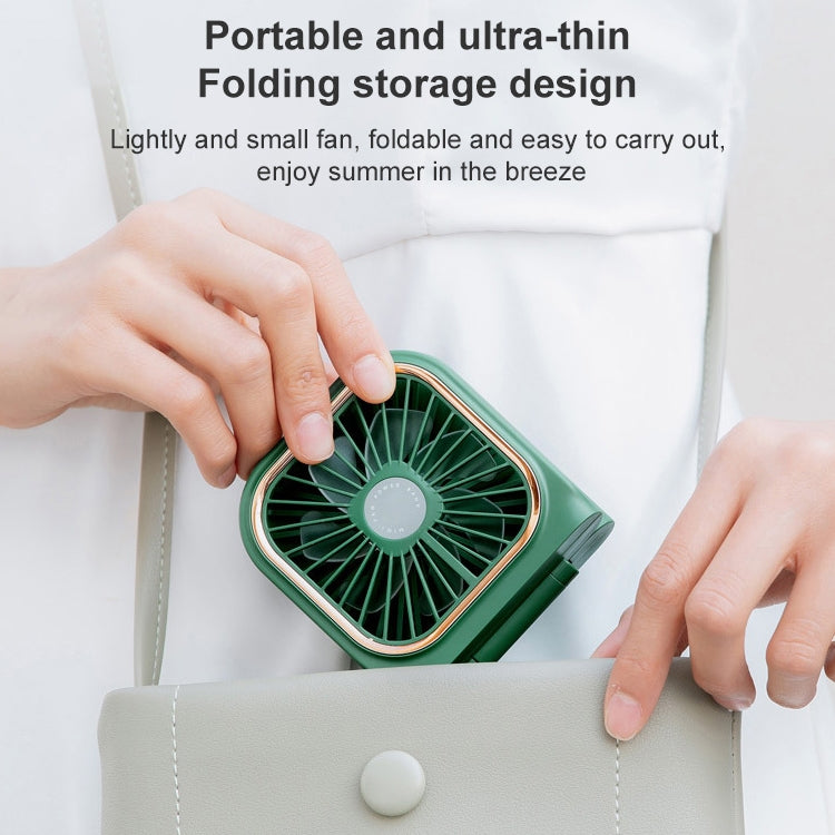 Ventilador de mano con galvanoplastia F30, ventilador de cuello colgante USB silencioso plegable de escritorio portátil, versión mejorada, F30 (Pink), F30 (Green), F30 (Blue), F30 (White)