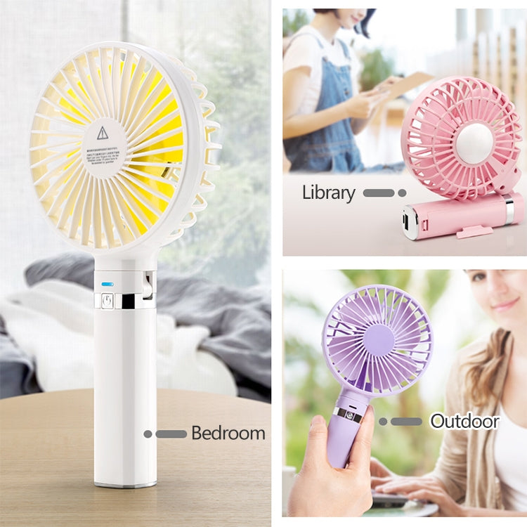 Ventilador eléctrico portátil plegable de mano S2, con control de 3 velocidades y luz nocturna