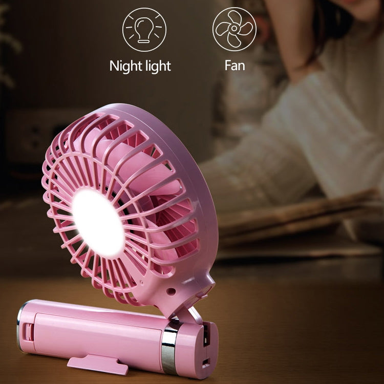 Ventilador eléctrico portátil plegable de mano S2, con control de 3 velocidades y luz nocturna