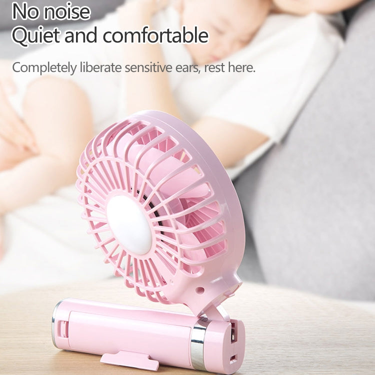 Ventilador eléctrico portátil plegable de mano S2, con control de 3 velocidades y luz nocturna