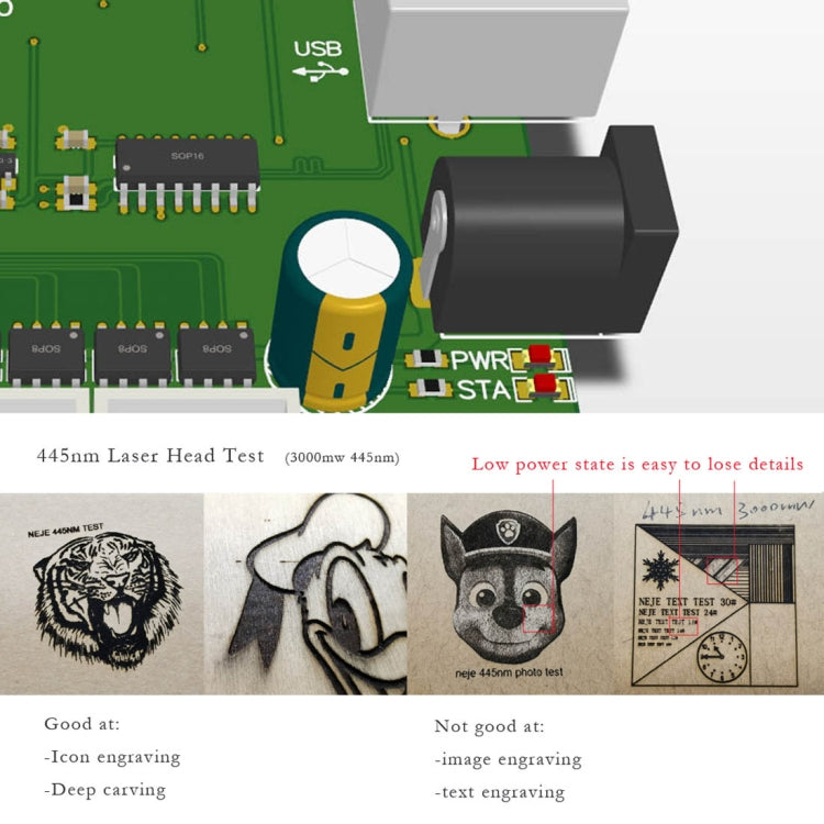 Máquina de tallado con grabador láser USB NEJE KZ 3000mW Bluetooth DIY