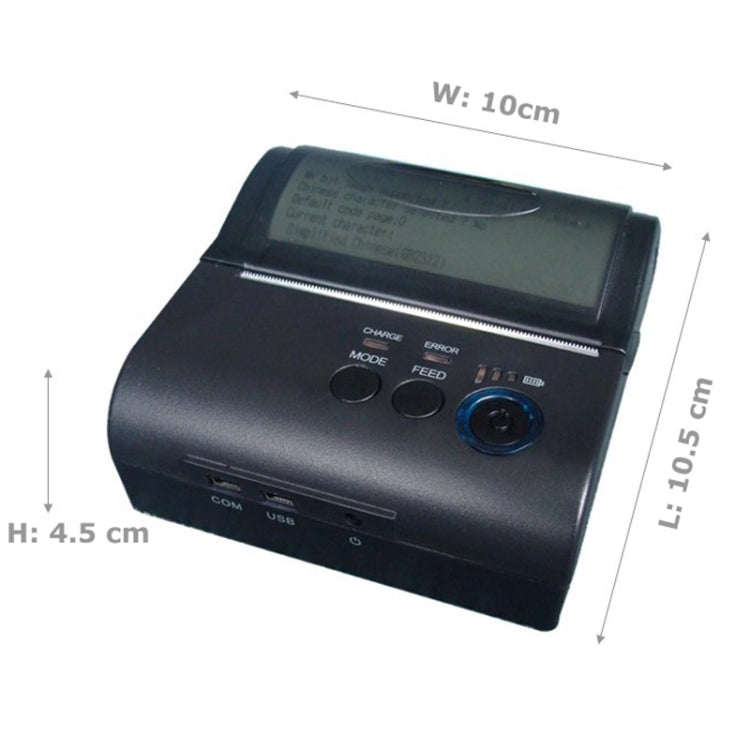 Impresora térmica de recibos Bluetooth portátil POS-8001LD, POS-8001LD