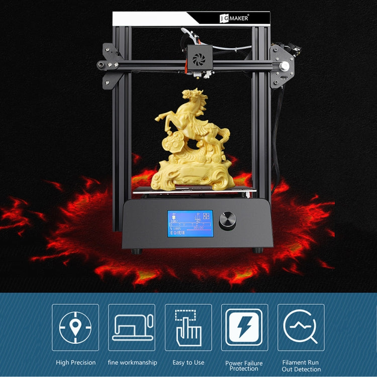 Impresora 3D de escritorio con pantalla LCD JGAURORA Magic 250W con control de perilla