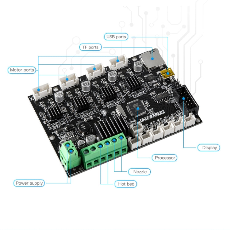 Accesorios de piezas de impresora 3D de placa base silenciosa Creality Ender-3 / 3Pro