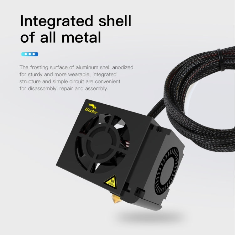 Creality-extrusora de boquilla completa de 24V y 40W, Kit de extremo caliente con boquilla extrusora, ventilador de refrigeración y carcasa para impresora 3D Ender-3