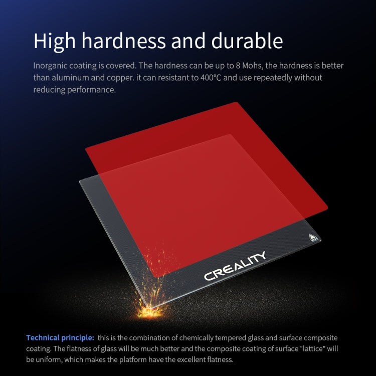 Superficie de construcción de cama calefactada con plataforma de placa de vidrio de carborundo Creality para pieza de impresora 3D Ender-3