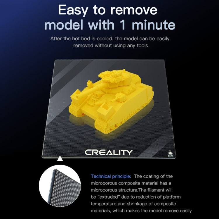 Superficie de construcción de cama calefactada con plataforma de placa de vidrio de carborundo Creality para pieza de impresora 3D Ender-3