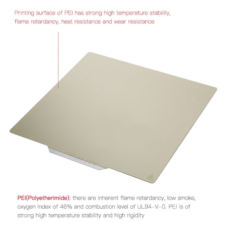 Placa de impresión Creality PEI, hoja de acero con resorte PEI de doble cara con Base magnética para pieza de impresora 3D Ender-3