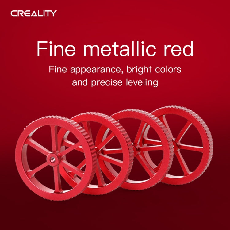 Creality Metal Red Tuerca niveladora atornillada a mano para impresora 3D Ender-3 / Ender-3 Pro / Ender-3 V2 / CR-10 Pro V2