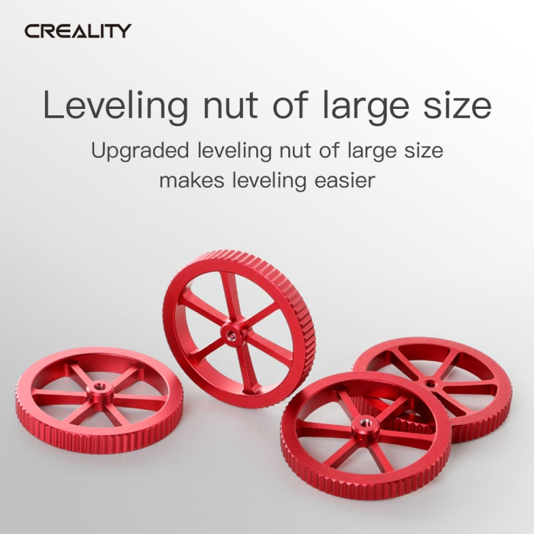 Creality Metal Red Tuerca niveladora atornillada a mano para impresora 3D Ender-3 / Ender-3 Pro / Ender-3 V2 / CR-10 Pro V2