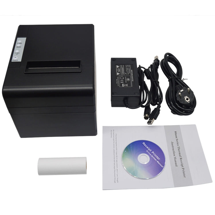 Impresora de recibos de línea térmica resistente al agua y al aceite POS-8330 (negra), POS-8330
