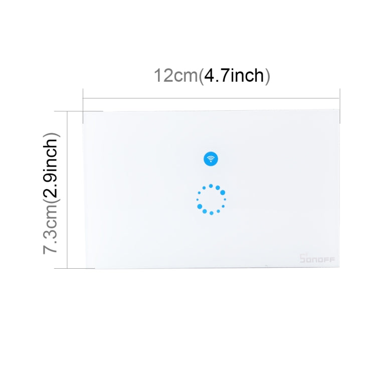 Sonoff Touch Interruptor de pared con panel de vidrio templado de 120 mm, 1 unidad, interruptor táctil para luz de hogar inteligente, compatible con Alexa y Google Home, CA 90 V-250 V 400 W 2 A, 120mm