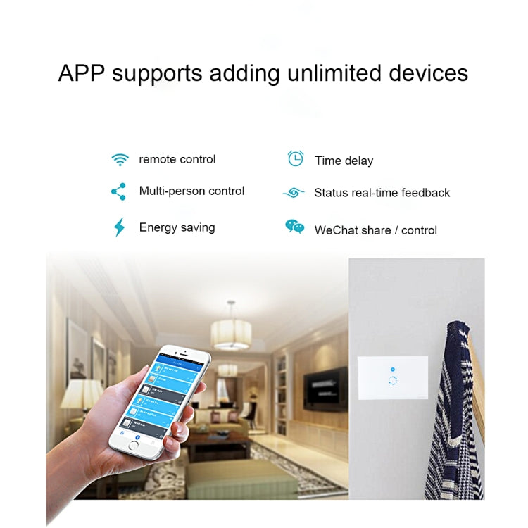 Sonoff Touch Interruptor de pared con panel de vidrio templado de 120 mm, 1 unidad, interruptor táctil para luz de hogar inteligente, compatible con Alexa y Google Home, CA 90 V-250 V 400 W 2 A, 120mm