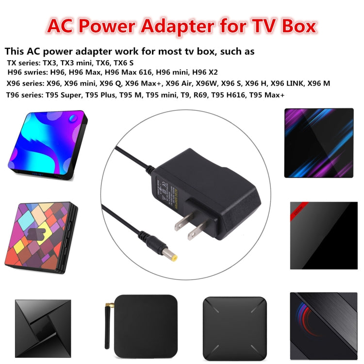 Adaptador de corriente de 5V 2A 5,5x2,1mm para TV BOX, enchufe estadounidense, 5V 2A, US Plug
