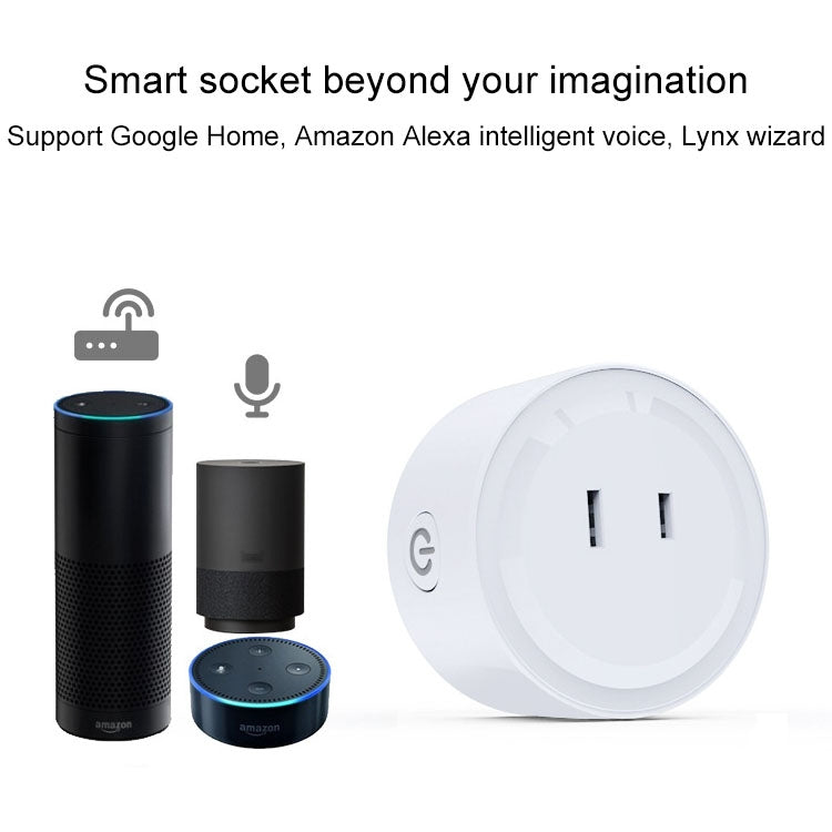 Mini enchufe WiFi de forma redonda 10A, Control remoto por aplicación, temporizador, enchufe inteligente, compatible con Alexa y Google Home, CA 100-240V, enchufe JP/EE. UU.