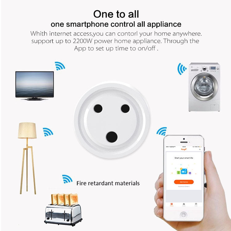 Mini enchufe WiFi inteligente 10A, enchufe pequeño de Sudáfrica/India, interruptor de temporizador de Control remoto, adaptador de corriente eléctrica con Alexa
