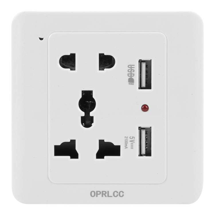 Toma de pared estándar universal con 2 puertos USB