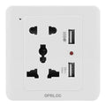 Toma de pared estándar universal con 2 puertos USB