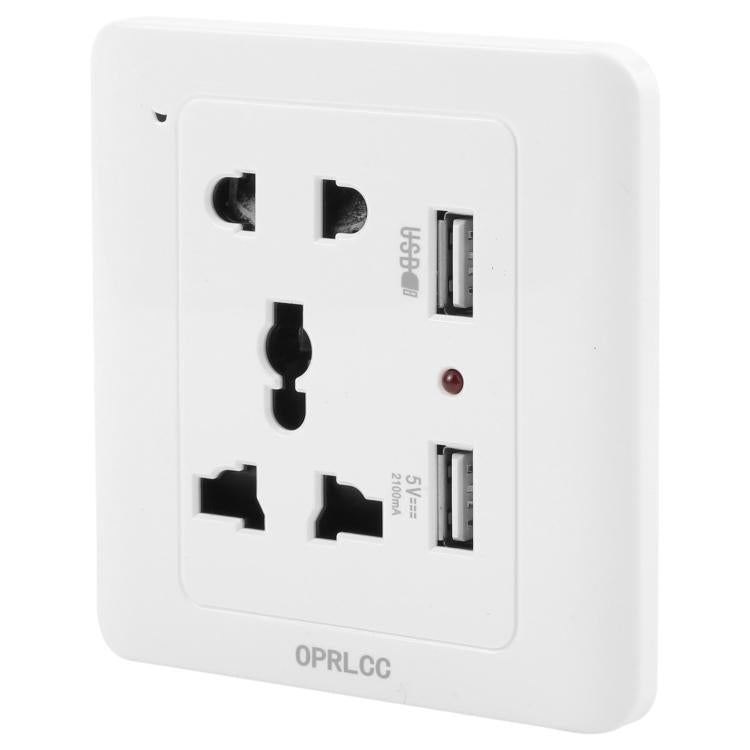 Toma de pared estándar universal con 2 puertos USB
