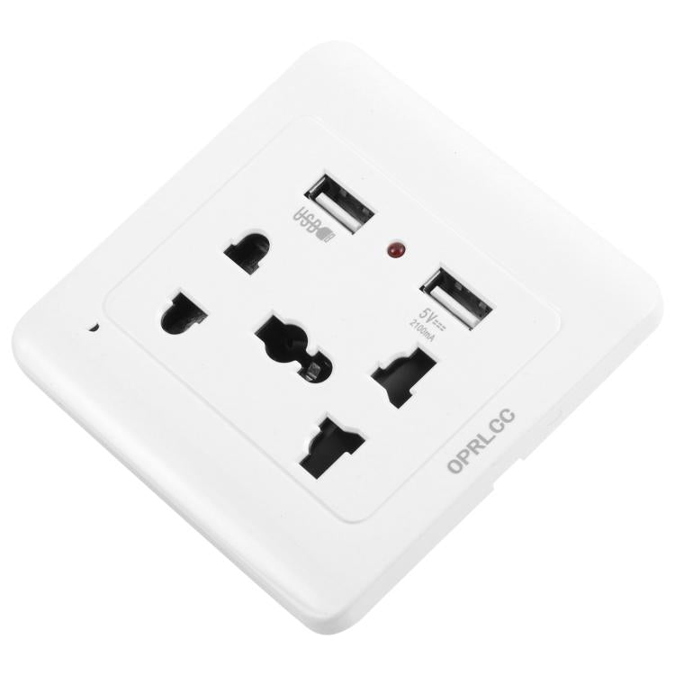 Toma de pared estándar universal con 2 puertos USB
