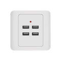 5V 3.1A 4 puertos USB cargador de pared adaptador estación de muelle panel de alimentación, entrada de 36V, 4 Ports USB 2.0