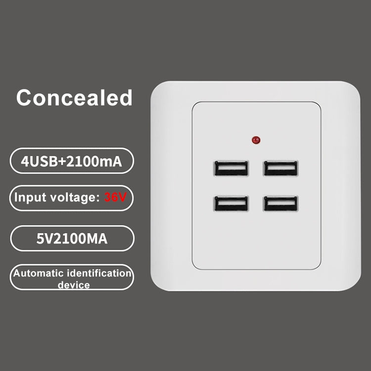 5V 3.1A 4 puertos USB cargador de pared adaptador estación de muelle panel de alimentación, entrada de 36V, 4 Ports USB 2.0