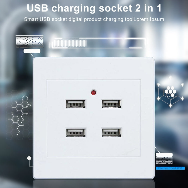 5V 3.1A 4 puertos USB cargador de pared adaptador estación de muelle panel de alimentación, entrada de 36V, 4 Ports USB 2.0