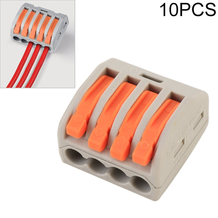Conector de cableado arquitectónico serie PCT de 4 puertos, 10 Uds., distribuidor de Conductor de lámpara LED, caja de conexiones, junta de cable, 4 Port