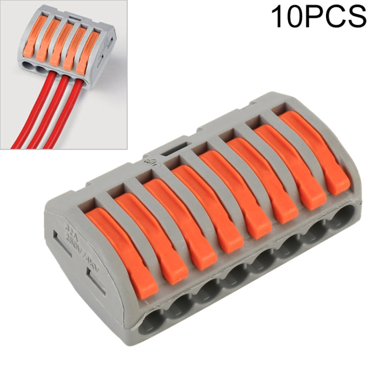 10 Uds. Conector de cableado arquitectónico serie PCT de 8 puertos distribuidor de Conductor de lámpara LED caja de conexiones junta de cable, 8 Port